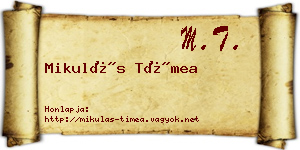 Mikulás Tímea névjegykártya